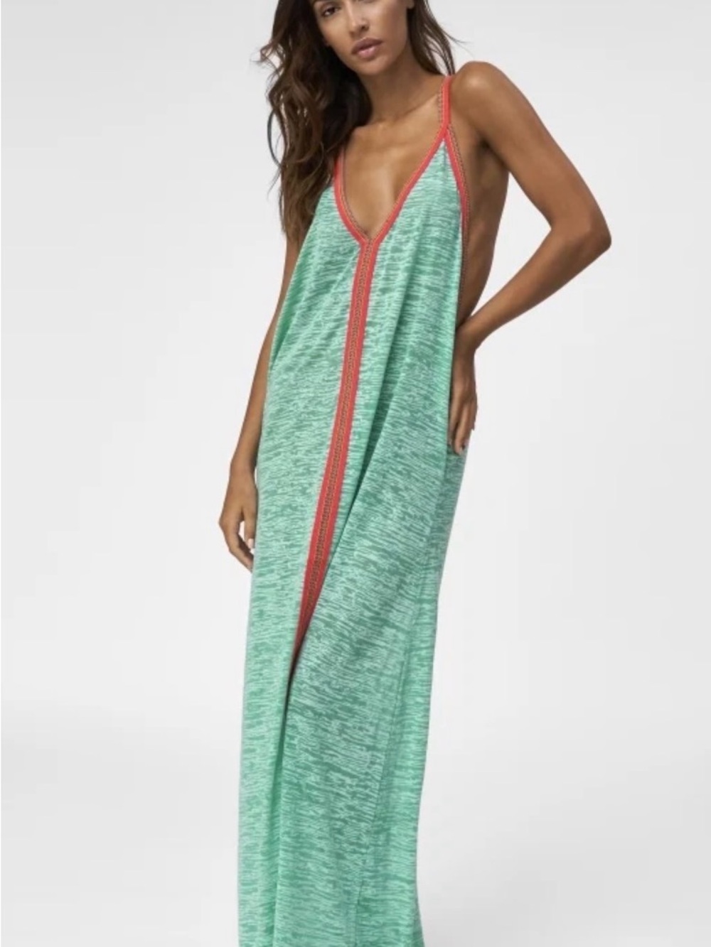 Pitusa Mint Green Dress with Hot Pink Trim